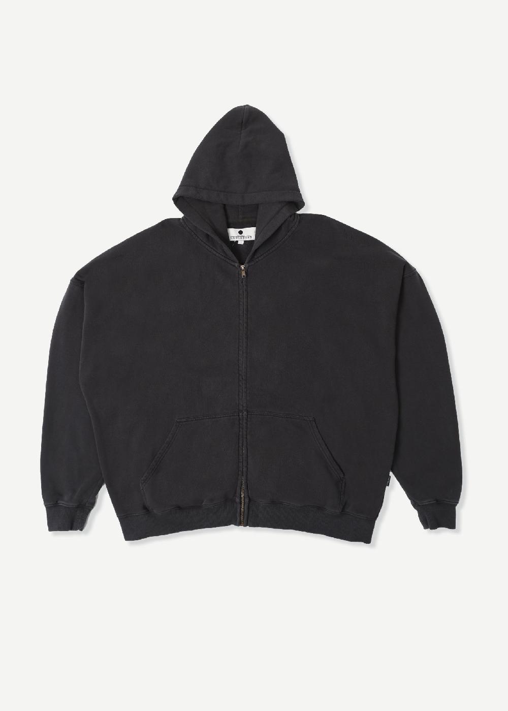 noon goons PACIFIC ZIP HOODIE - BLACK