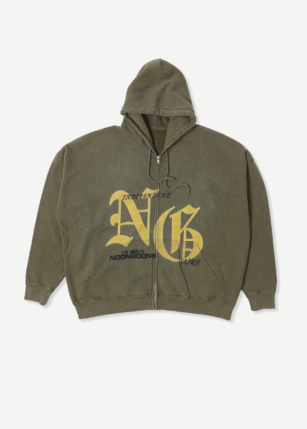 noon goons SPONSOR ZIP HOODIE - ARMY GREEN