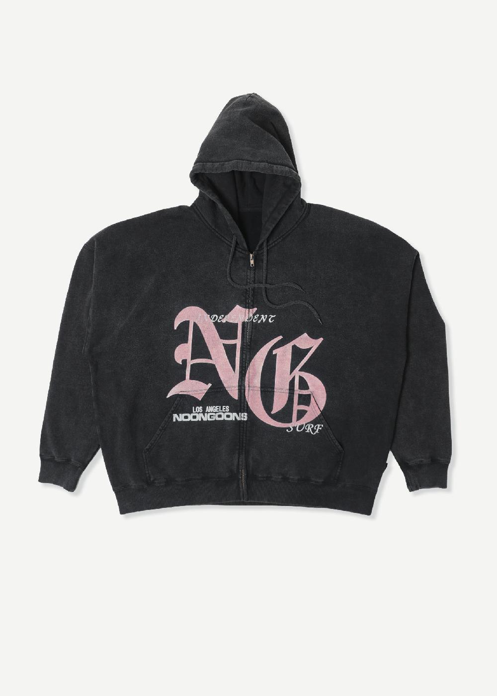 noon goons SPONSOR ZIP HOODIE - BLACK