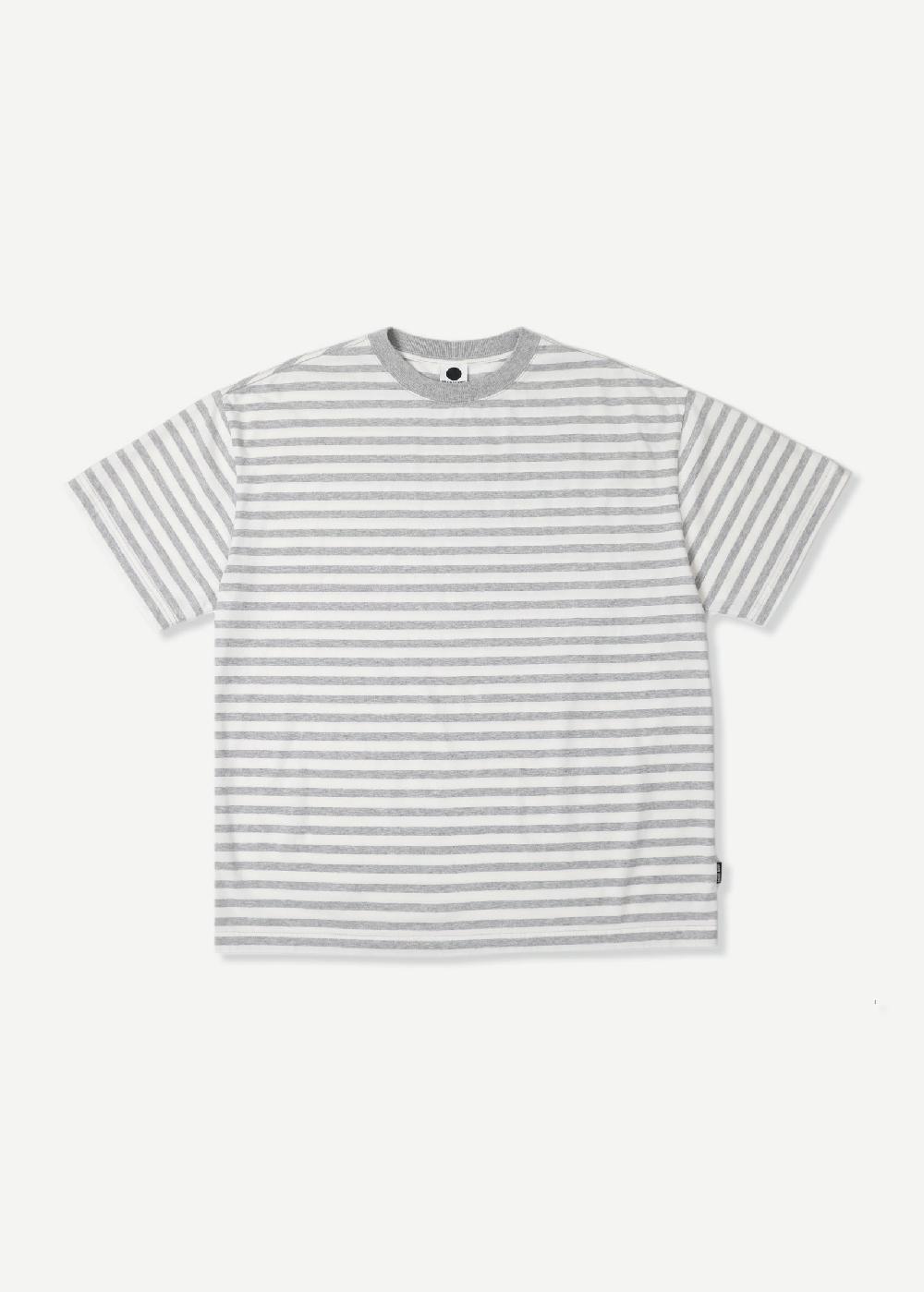 noon goons WOBBLE STRIPE T - HEATHER/CREAM