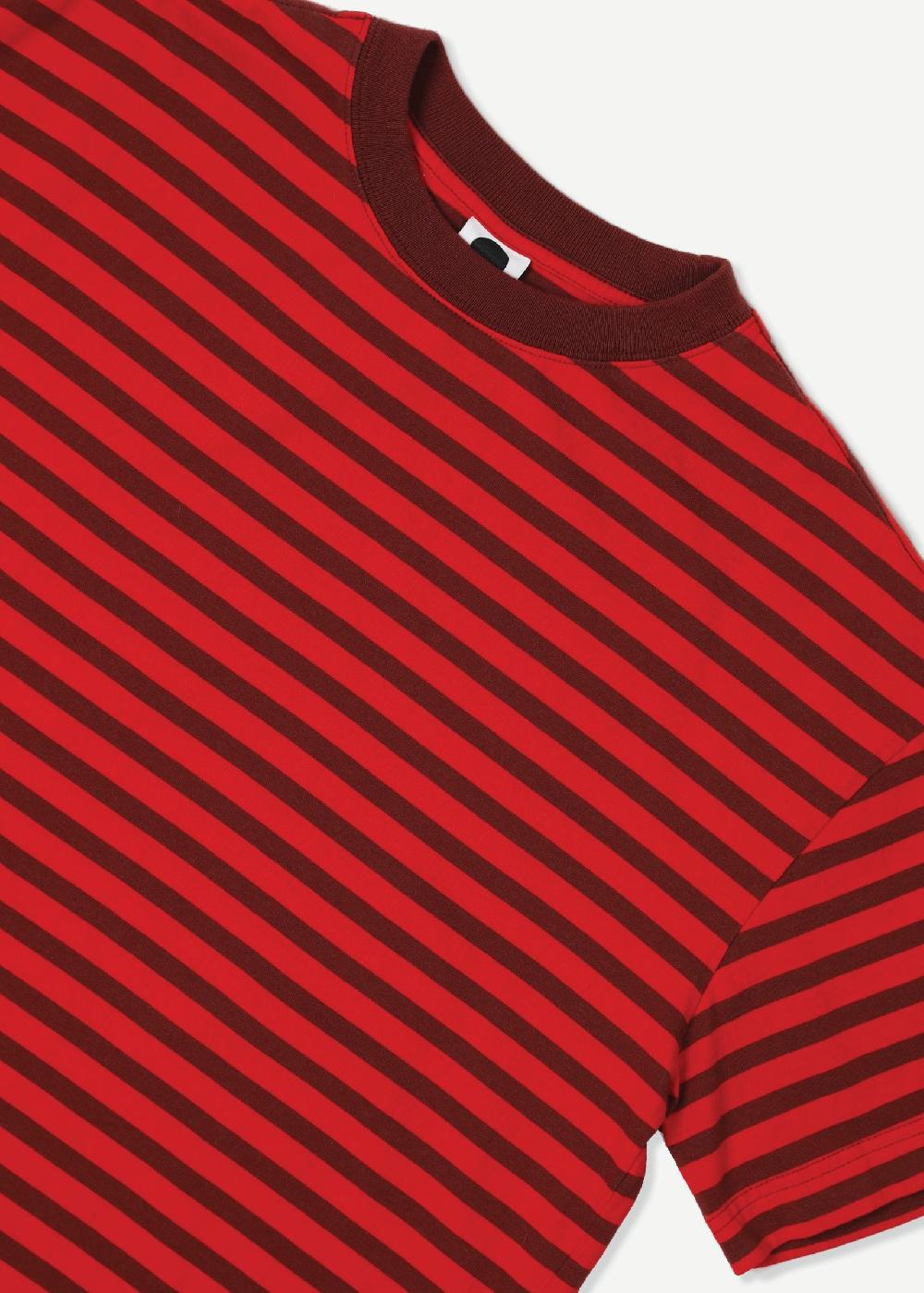 Noon Goons WOBBLE STRIPE T - RED/BURGUNDY