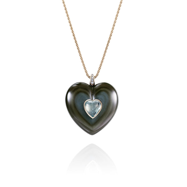noor fares Noor Fares Anahata Obsidian Heart Pendant
