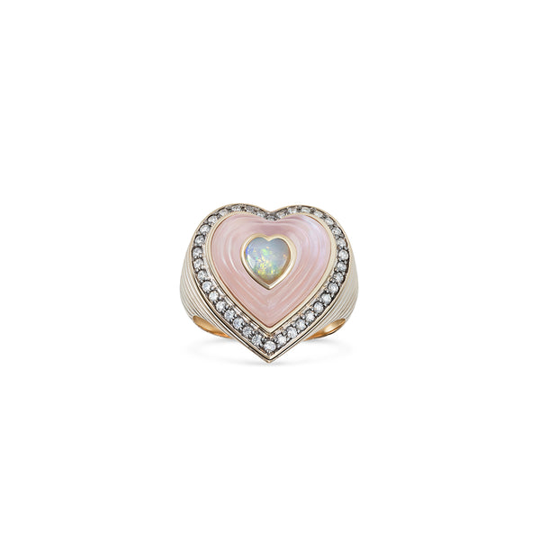 noor fares Noor Fares Anahata Rose Quartz Heart Ring