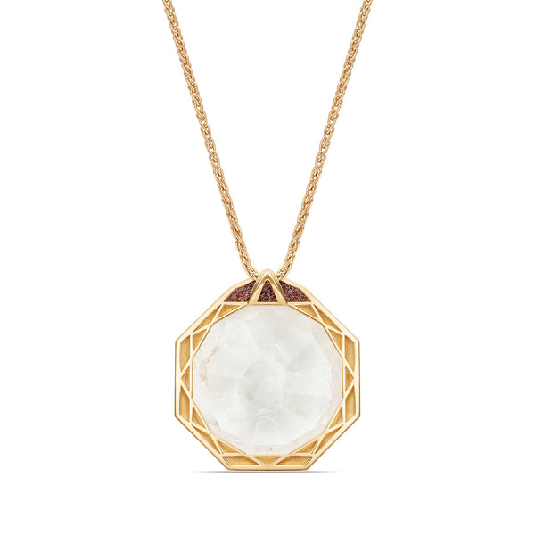 Noor Fares Noor Fares Bespoke Rainbow Moonstone Labyrinth Pendant