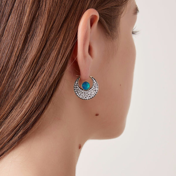 Noor Fares Noor Fares Black Opal Eclipse Chandbali Earrings