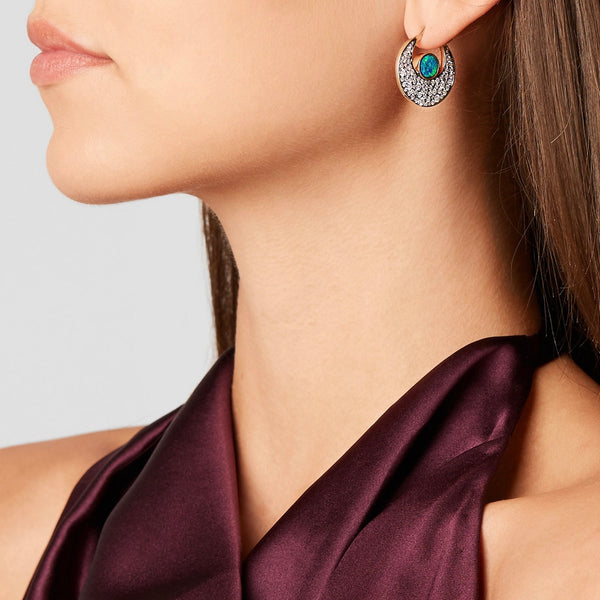 Noor Fares Noor Fares Black Opal Eclipse Chandbali Earrings