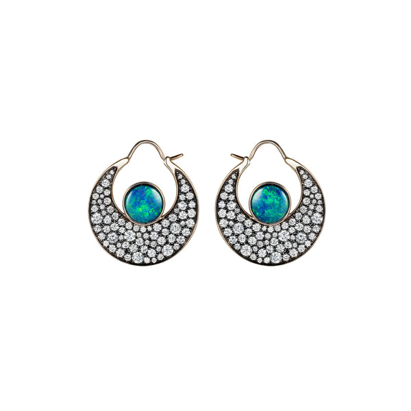noor fares Noor Fares Black Opal Eclipse Chandbali Earrings