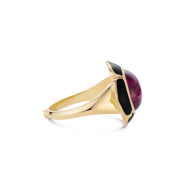 Noor Fares Noor Fares Black & Pink Tourmaline Nirvana Pinky Ring