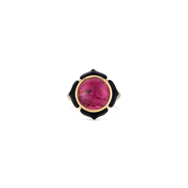 noor fares Noor Fares Black & Pink Tourmaline Nirvana Pinky Ring