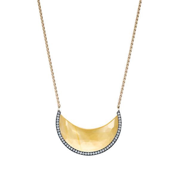 noor fares Noor Fares Faceted Chandra Crescent Pendant
