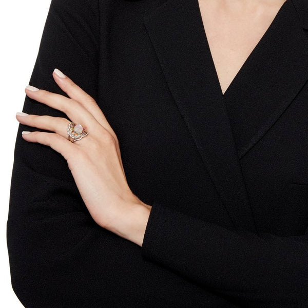 Noor Fares Noor Fares Flower Of Life Ring With Diamonds