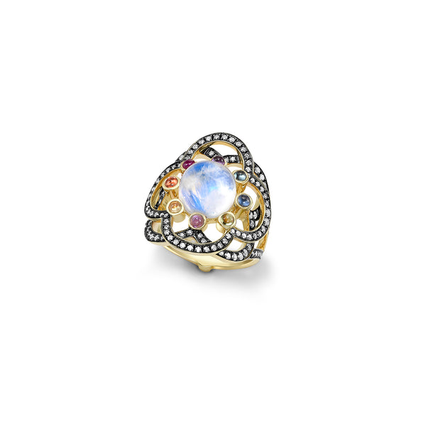 Noor Fares Noor Fares Flower Of Life Ring With Diamonds