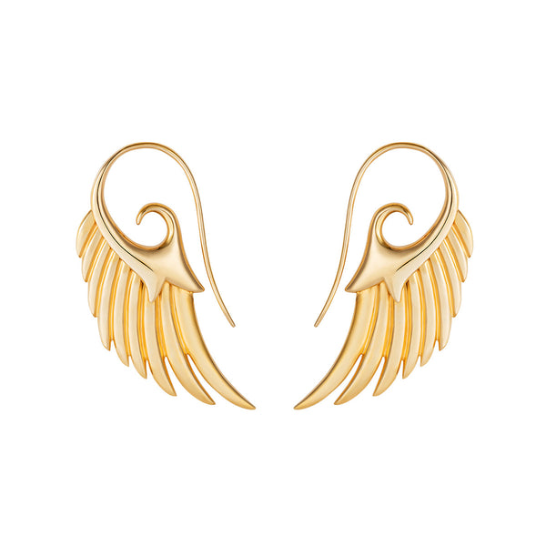 noor fares Noor Fares Gold Fly Me To The Moon Wing Earrings
