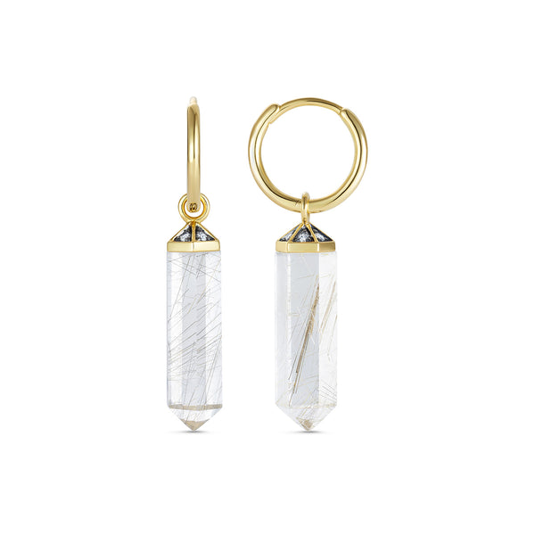 Noor Fares Noor Fares Green Rutilated Quartz Earrings