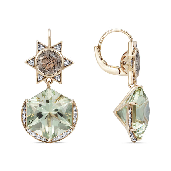 Noor Fares Noor Fares Hex Drop Earrings| Prisma Collection