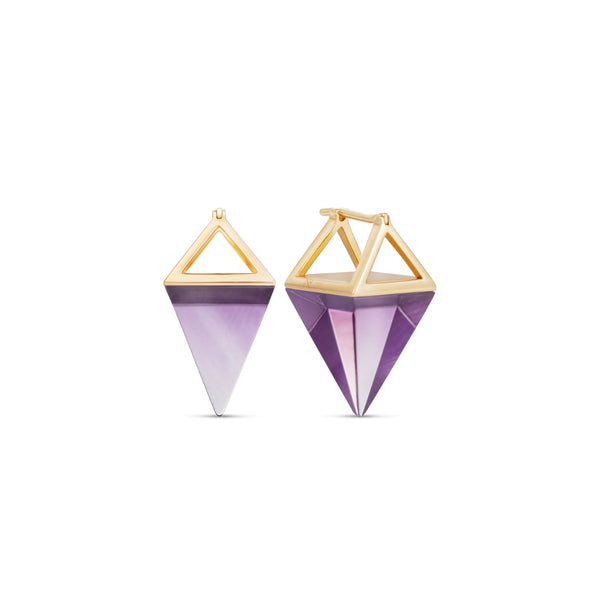noor fares Noor Fares Krystal Amethyst Pendulum Earrings