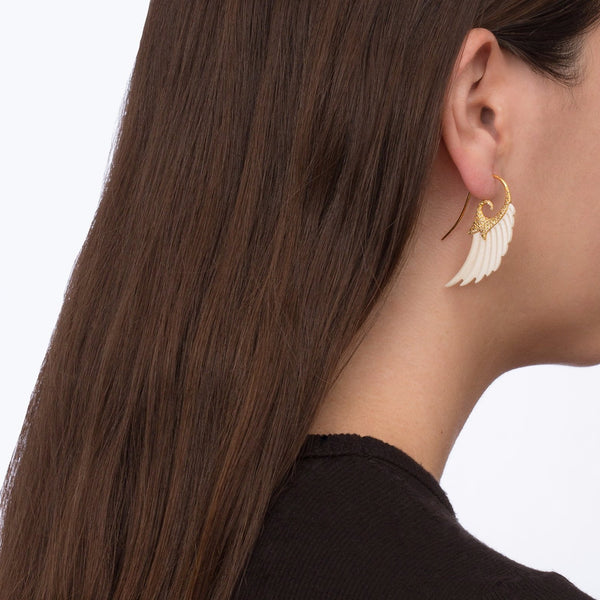Noor Fares Noor Fares Mammoth & Diamond Fly Me To The Moon Wing Earrings