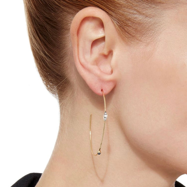 Noor Fares Noor Fares Mandorla Asymmetrical Hoop Earrings