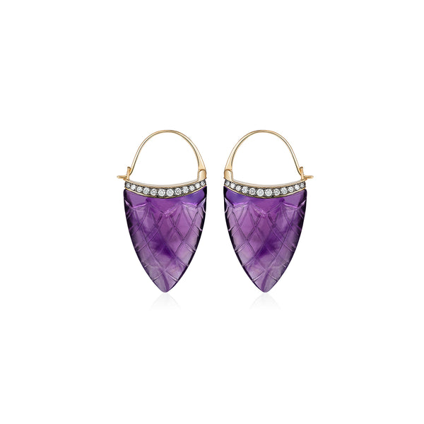noor fares Noor Fares Amethyst Sahasrara Earrings