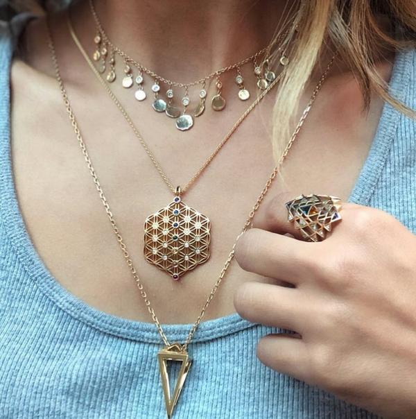 Noor Fares Noor Fares Flower Of Life Chakra Amulet