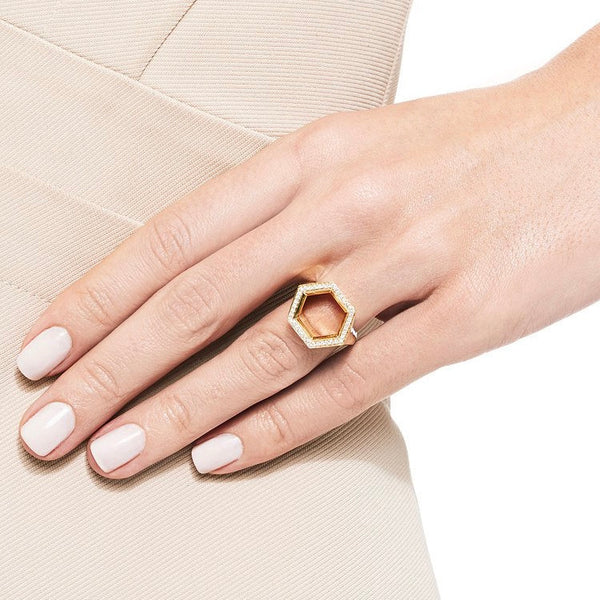 Noor Fares Noor Fares Gold Hex Seal Ring