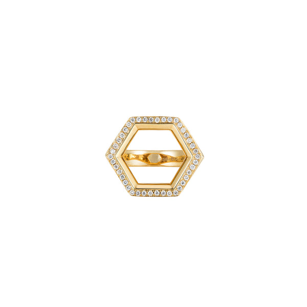noor fares Noor Fares Gold Hex Seal Ring