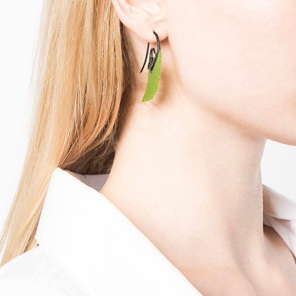 Noor Fares Noor Fares Jade & Diamond Wing Earrings