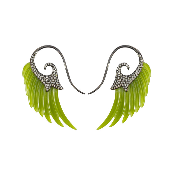 noor fares Noor Fares Jade & Diamond Wing Earrings
