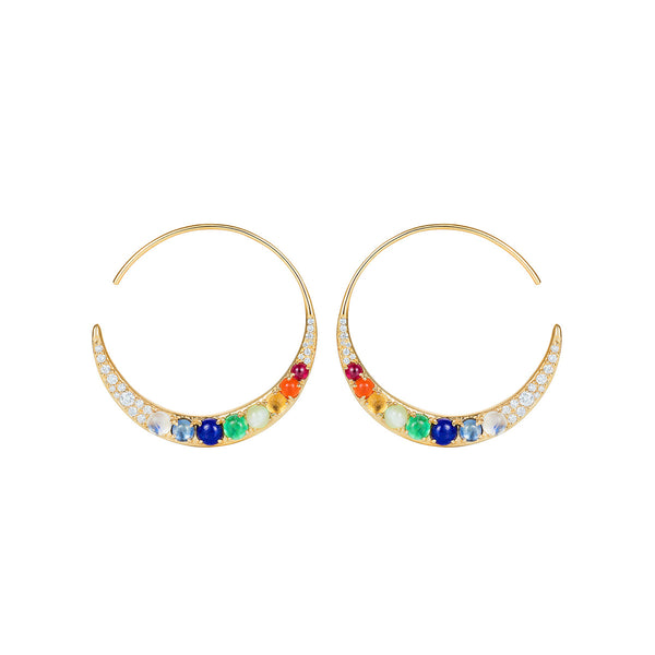 noor fares Noor Fares Large Navratna Earrings