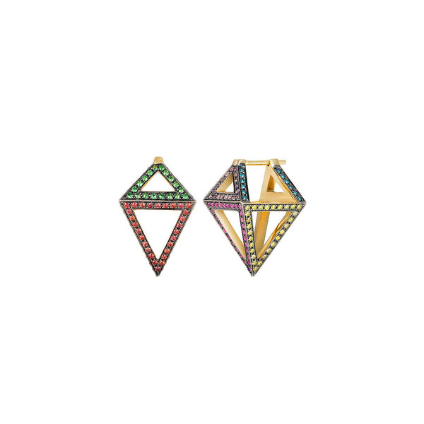 Noor Fares Noor Fares Rainbow Octahedron Earrings