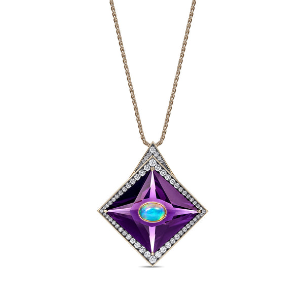 noor fares Noor Fares Rhombus Amethyst Pendant