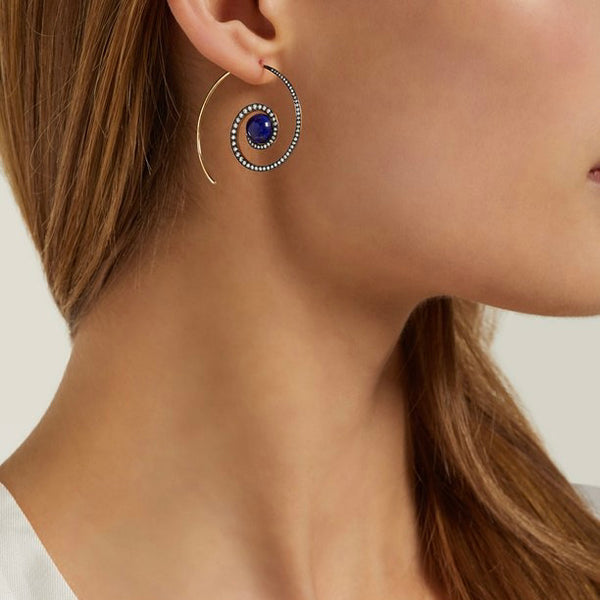 Noor Fares Noor Fares Spiral Moon Earrings