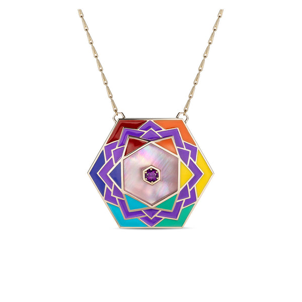 Noor Fares Noor Fares One Of A Kind Amethyst Sahasrara Pendant