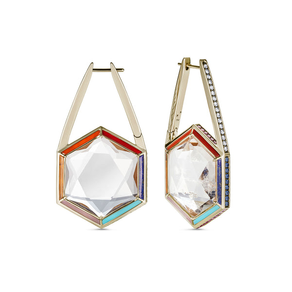 Noor Fares Noor Fares One Of A Kind Rock Crystal Sahasrara Earrings