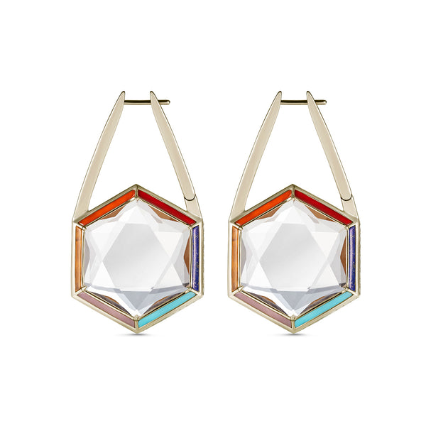 Noor Fares Noor Fares One Of A Kind Rock Crystal Sahasrara Earrings