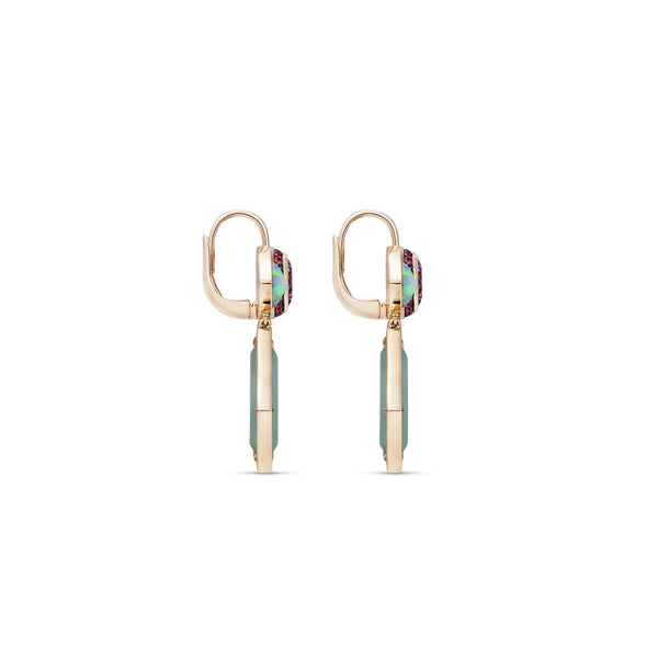Noor Fares Noor Fares One Of A Kind Trapiche Aquamarine Dormeuse Earrings