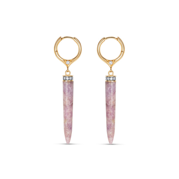 noor fares Noor Fares Pink Zoisite Sleeper Point Earrings