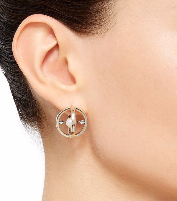 Noor Fares Noor Fares Radial Creoles Pearl Earrings