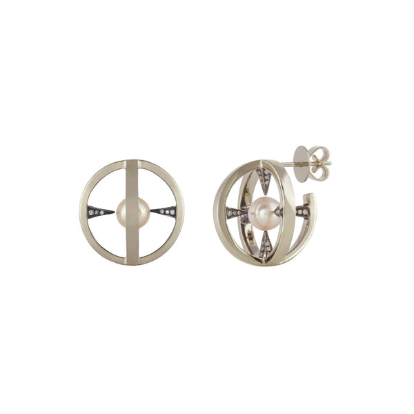 noor fares Noor Fares Radial Creoles Pearl Earrings