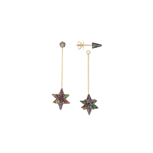 noor fares Noor Fares Rainbow Merkaba Drop Earrings