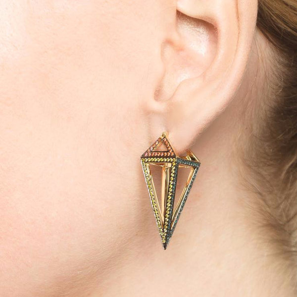 Noor Fares Noor Fares Rainbow Pendulum Dormeuse Earrings