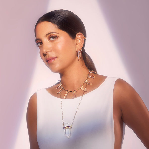 Noor Fares Noor Fares Rhombus Smokey Quartz Earrings