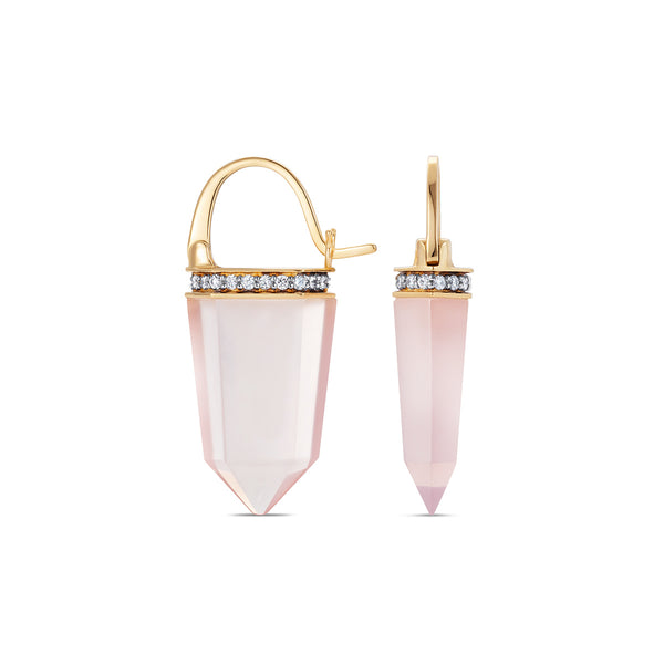 Noor Fares Noor Fares Rose Quartz Pendulum Earrings
