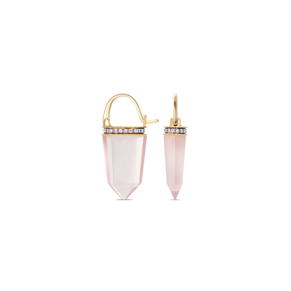 noor fares Noor Fares Rose Quartz Pendulum Earrings