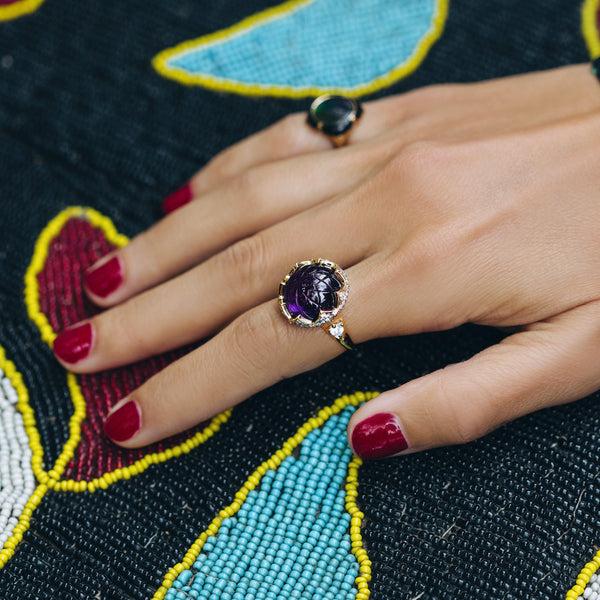 Noor Fares Noor Fares Sahasrara Amethyst Cocktail Ring