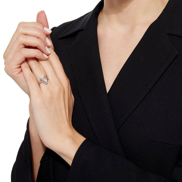 Noor Fares Noor Fares White Topaz Hava Ring With Diamonds
