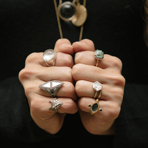 Noor Fares Noor Fares White Topaz Hava Ring With Diamonds