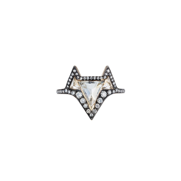 noor fares Noor Fares White Topaz Hava Ring with Diamonds