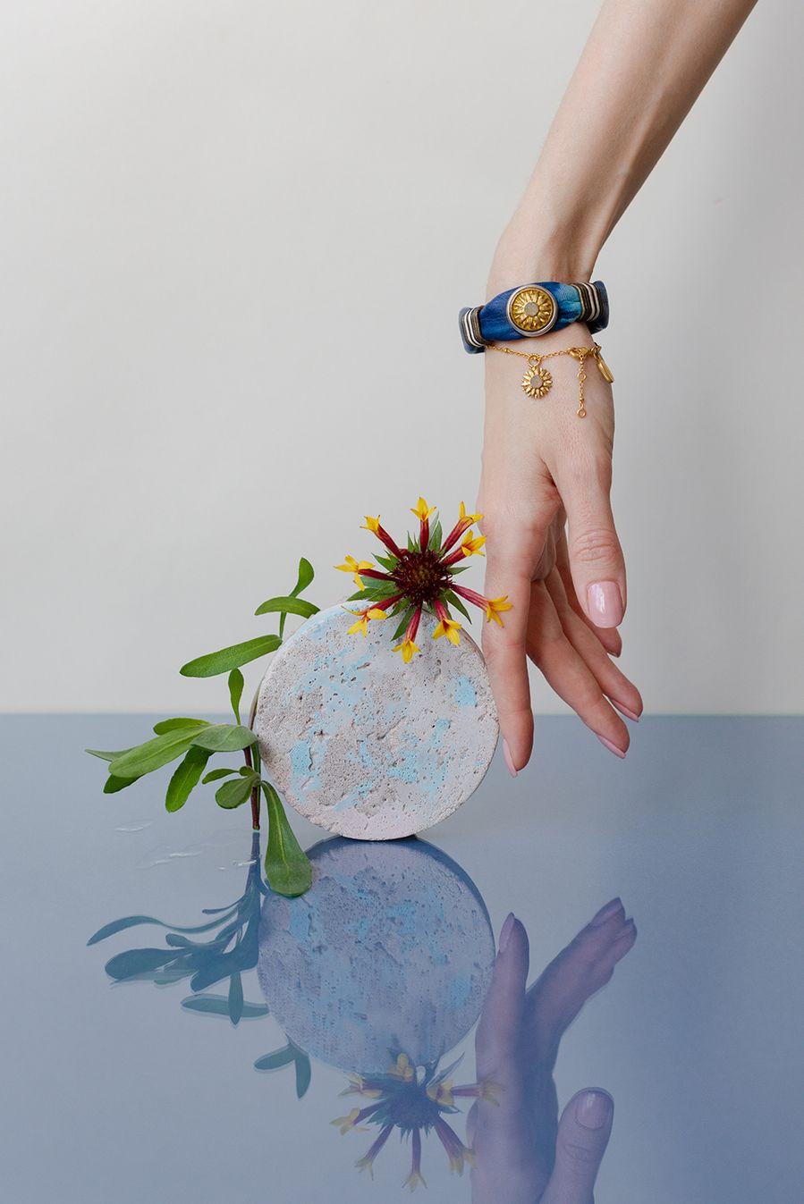 NOOSA Ball curb chain bracelet gold-plated brass