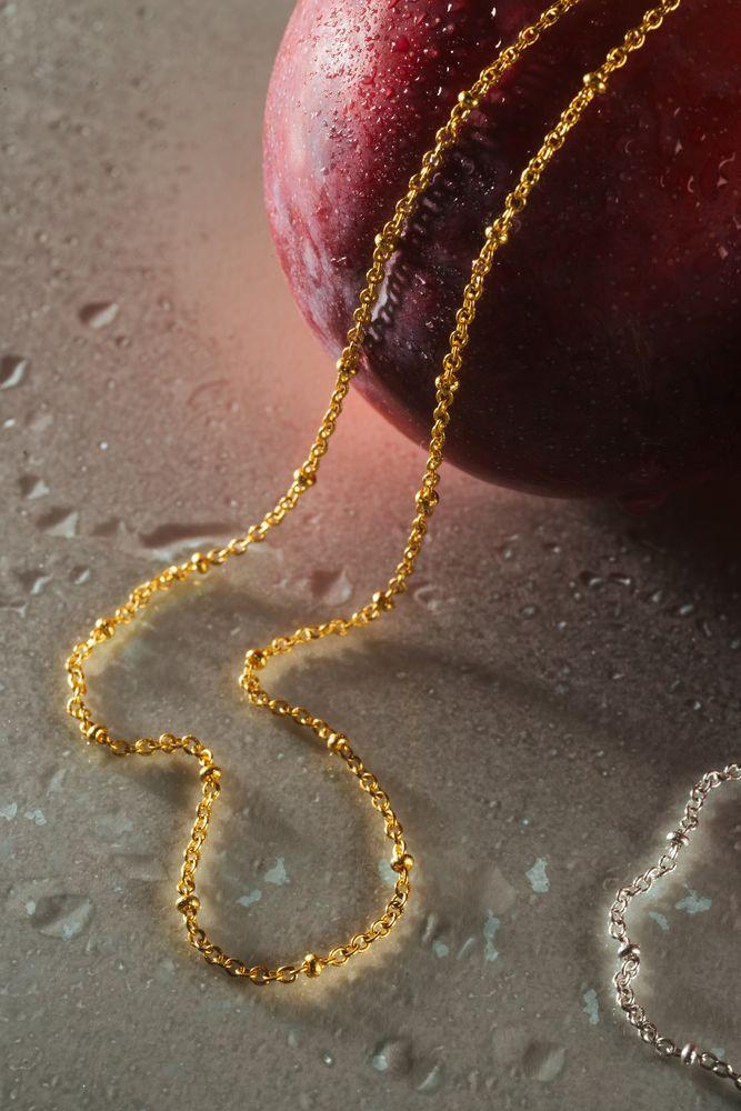 NOOSA Ball Curb Chain Necklace Gold Plated Brass